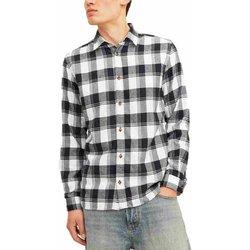 Camisa Jack&Jones Joshua blanca y negra cuadros para hombre