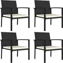 Sillas de comedor de jardín 4 piezas en Polyrattan Black