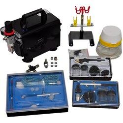 Airbrush Compressor Set con 3 Pistolas