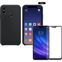 Kit Carcasa y Protector Cristal 5D Xiaomi Mi 8 Lite SlimShield Negro