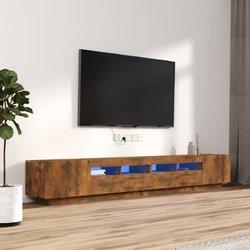 vidaXL Set De Muebles Tv Con Leds 3 Pzas Contrachapada Roble Ahumado