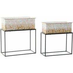 Set de Maceteros DKD Home Decor 53,5 x 26 x 60 cm Metal (2 Unidades)