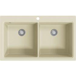 Fregadero de cocina de granito de baño doble beige