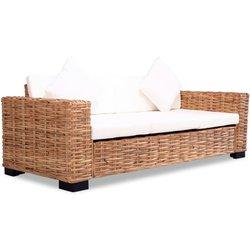 Sofa VIDAXL Blanco Ratán