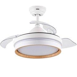 Ventilador DC NALON S blanco haya CCt regulable control remoto led FABRILAMP