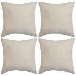 Forro Almohadas 4 piezas 50x50cm poliéster gamuza beige