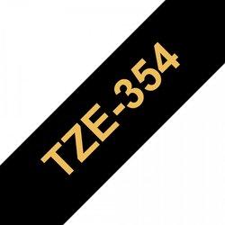 Cinta Laminada Compatible Brother Tze-354 - 24 Mm X 8 Metros Dorado/Negro