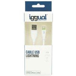 iggual cable usb-a lightning 100 cm blanco