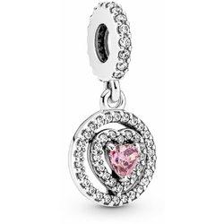 Charm colgante Pandora Corazón Doble Halo Brillante