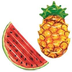 COLCHONETA CON FORMA DE FRUTAS REALES BESTWAY PIÑA Y SANDIA - Fabricado en Vinillo resistente - Incluye parche de reparación - Ideal para disfrutar este verano - 174 x 89 cm