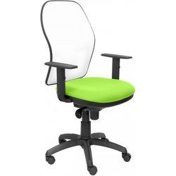 Silla Jorquera malla blanca asiento bali verde pistacho