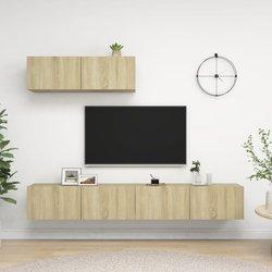 Mueble TV 3 piezas Sonoma madera roble multicapa