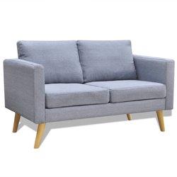 Sofa VIDAXL Gris Tela