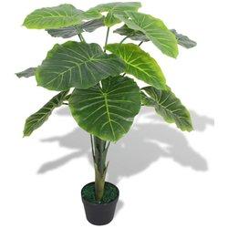 Taro Planta Artificial con Jarrón 85 cm Verde