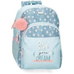 MOVOM Mochila Escolar Poliéster Live Your Dreams Verde