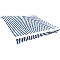 vidaXL Toldo de lona azul y blanco 4x3 m sin armazón