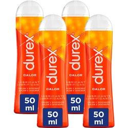 Durex - Lote Set 4x Lubricantes Efecto Calor 50ml, Diversión, Sexo Seguro