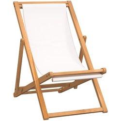 Silla de madera teca 56x105x96 cm crema