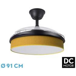 Ventilador DC Moda 72W Negro/Amarillo 3 Aspas FABRILAMP