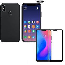 Kit Carcasa y Protector Cristal 5D Xiaomi Mi A2 Lite SlimShield Negro