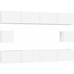 vidaXL SET DE MUEBLES PARA TV 6 PIEZAS MADERA CONTRACHAPADA BLANCO