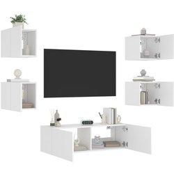 Muebles de la pared TV de 5 PC con las luces LED blancas