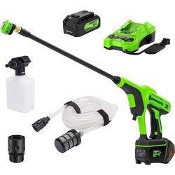 Greenworks Kit de hidrolavadora de mano inalámbrica de 24 V con batería de 4 Ah