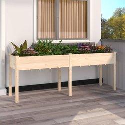 Jardinera con forro 203x53x76 cm madera maciza de abeto