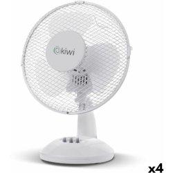 Ventilador de Sobremesa Kiwi Blanco Ø 27 cm 21W (4 Unidades)