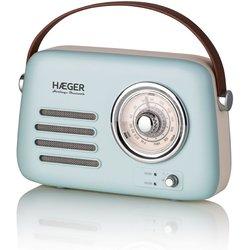 Radio FM Vintage HAEGER Heritage Bluetooth - Batería 12H , AM/FM, USB, AUX, Bluetooth Medidas 230 x 85 x 192 mm