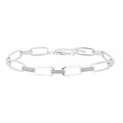 Pulsera en Plata de Ley 925 con Circonias Bañada en Rodio 18.3 Cm