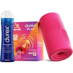 Durex Masturbador SLIDE & RIDE +  Lubricante Original H2O 50 ml, Elástico, Suave Flexible y Texturizado con Estrías