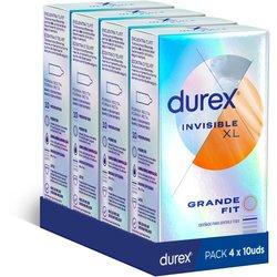 Durex - Preservativos Invisible XL para Mayor Sensación Packs 10-20-40 Condones para un Sexo Seguro