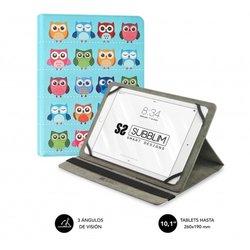 FUNDA TABLET SUBBLIM TRENDY CASE OWLS 10.1"