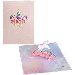 Generic Tarjeta de Felicitación Pop-up 3D Unicornio Personalizada