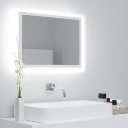 Espejo de baño led acrílico blanco 60x8,5x37 cm