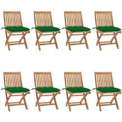 Conjunto 8 Silla de jardín VIDAXL Verde Madera (46.5x58x88 cm)