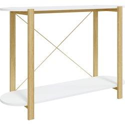 Consola de mesa de café blanco 110x38x75 cm madera multicapa