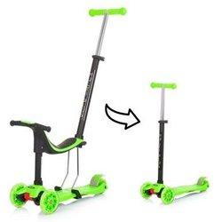 Patinete infantil 3 en 1 MULTI PLUS con asiento y mango parental green CHIPOLINO