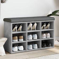 Banco de zapatos de hormigón gris 82x32x50cm madera multicapa