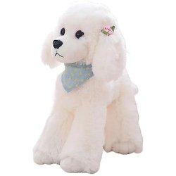 Blanco 40cm de peluche Precioso Juego animal simular caniche forma muñeca Mascota Perro Diseño decorativo Niños