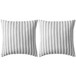 Striped Print 2 piezas Cojines de exterior 45x45 cm Gris