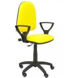 Silla Ayna similpiel amarillo con brazos