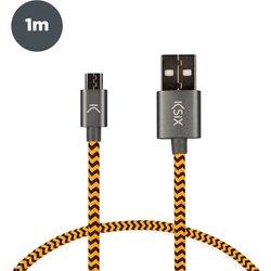 Ksix Sport Cable MicroUSB a USB A 1m Naranja