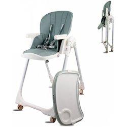 Trona para Bebé Evolutiva Mobiclinic con Ruedas Ajustable y Plegable Bandeja Extraible Verde