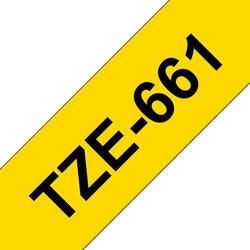 Cinta laminada Compatible Brother Tze661 Texto Negro / Fondo Amarillo 36Mm X 8M