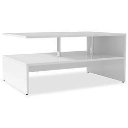 Mesa De Centro Lisa Estante Inferior Blanco 42X90x59 Cm