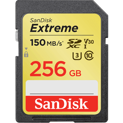 extreme 256gb sdxc mem card 150mbs