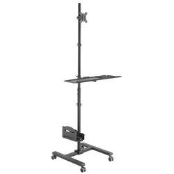 Soporte Suelo Con Ruedas Equip Vesa Hasta 32" Max 8Kg + Soporte Teclado Max 2Kg