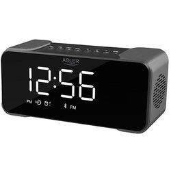 Adler AD 1190S despertador Reloj despertador digital Negro, Espejo, Plata